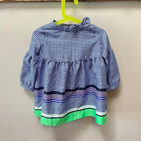 Janie & Jack Silky Blue‎ and Green Dress- Size  2T - Picture 1 of 6